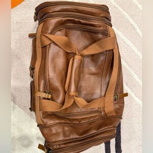 Brown Faux Leather Men's Travel Bag